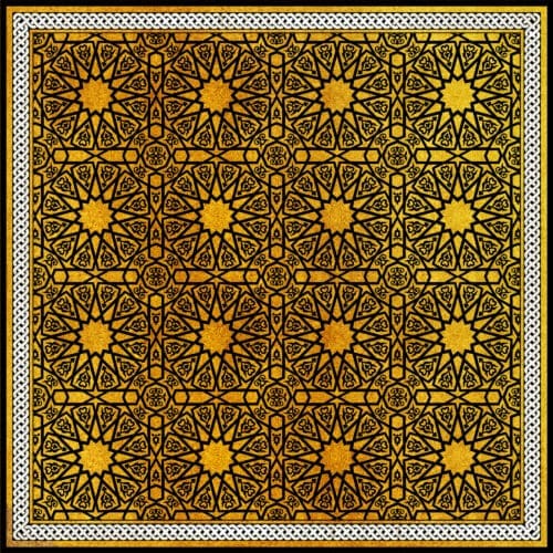 yellow geometric oriental